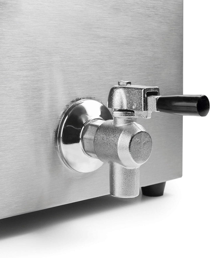 Lacor 69468 69468 Elektrische Frittiermaschine mit professionellem Hahn, 3250 W, 8 l, Edelstahl Prof