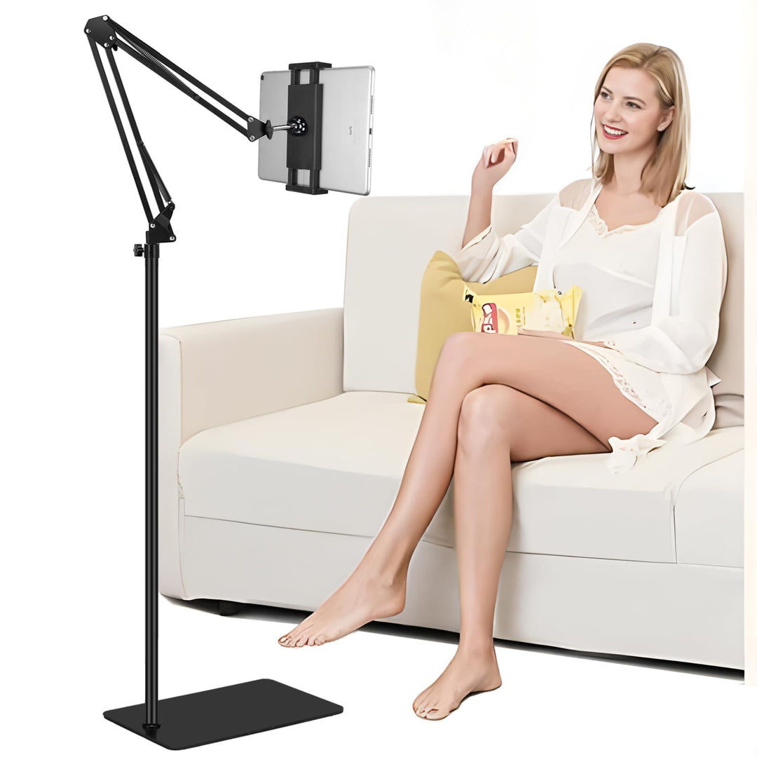 Tablet Bodenständer, Tablet Halterung mit Heavy Duty Base 【3rd Upgrade】, um 360 Grad drehbar mit Sta