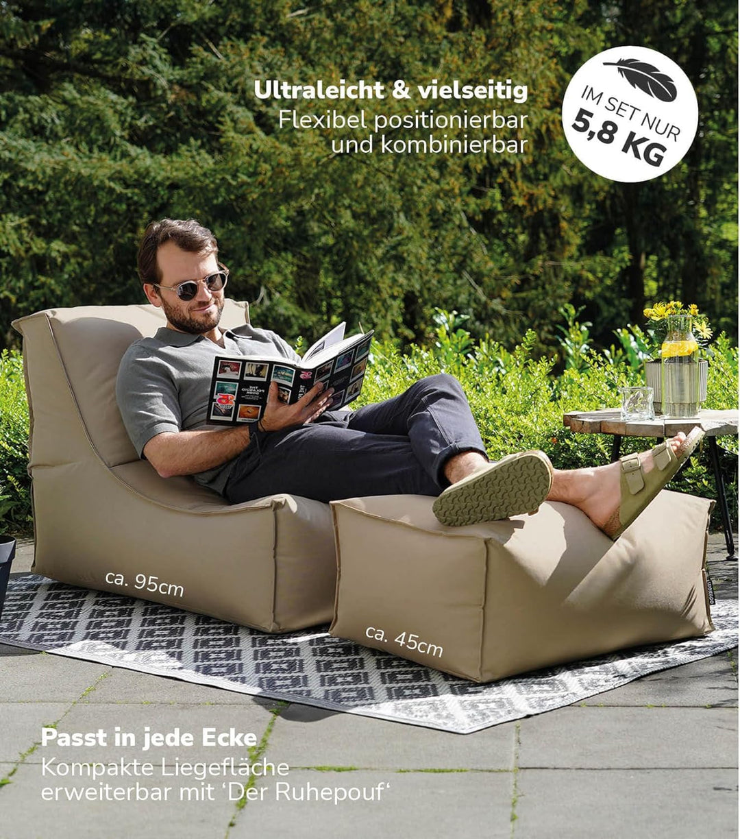 mokebo® Sitzsack mit Schutzhülle für Kinder & Erwachsene 'Der Sundowner' Bean Bag mit Füllung, Boden