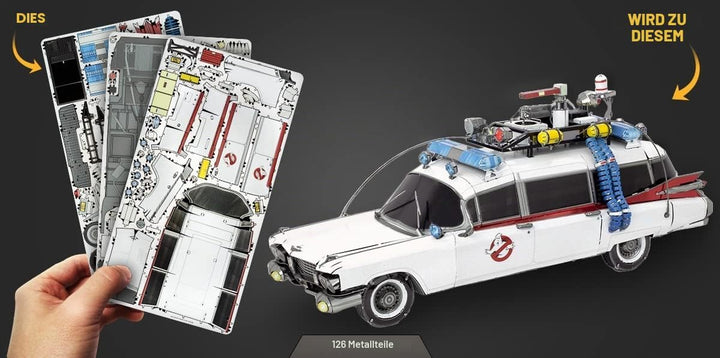 Fascinations ICX230 Metal Earth Metallbausätze - Ghostbusters Cadillac ECTO-1, lasergeschnittener 3D