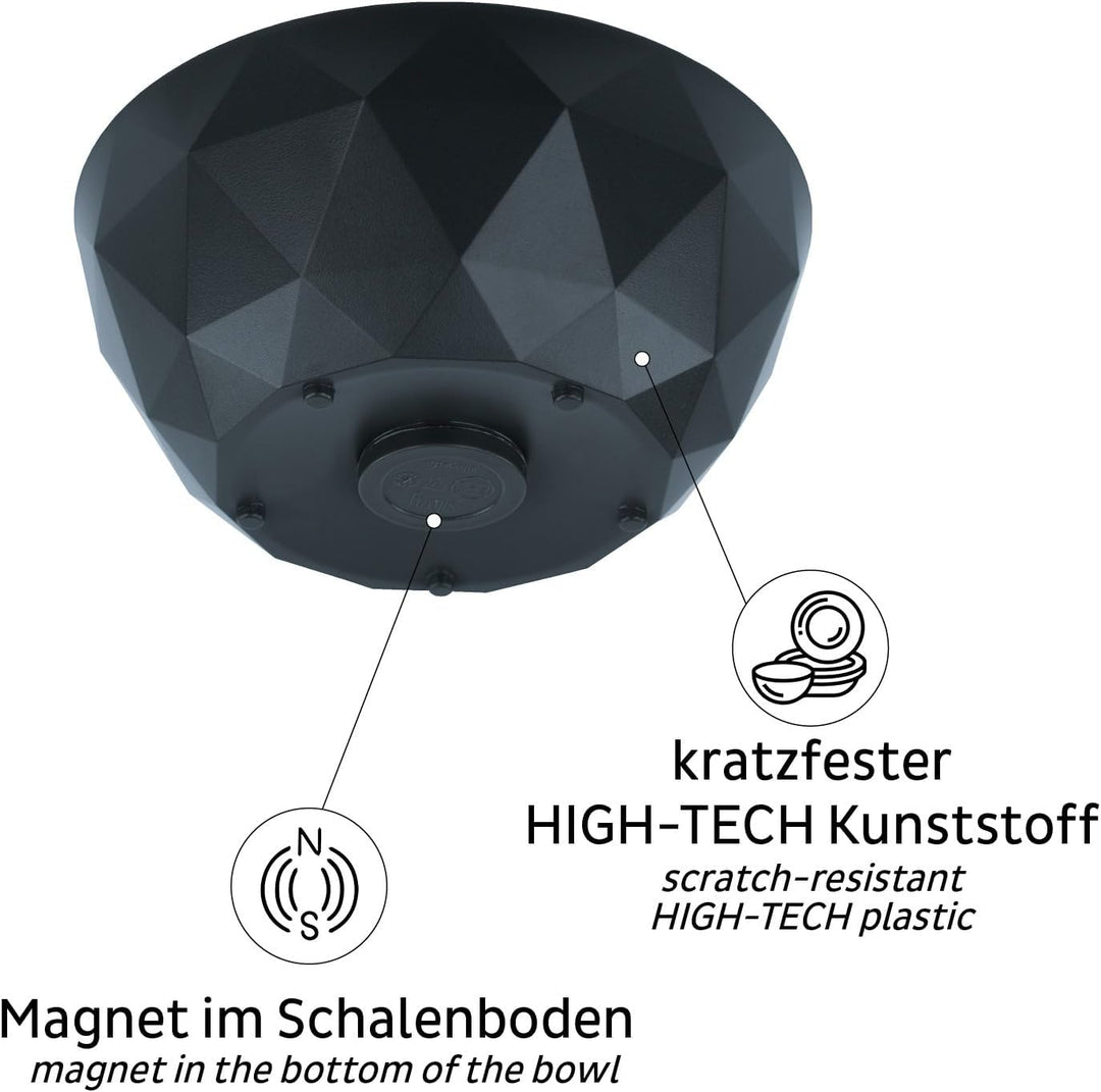 silwy® Super-Magnet-Bowl GREY (2er-Set) HIGH-TECH-Kunststoff - perfekt für Camping, Caravaning und B