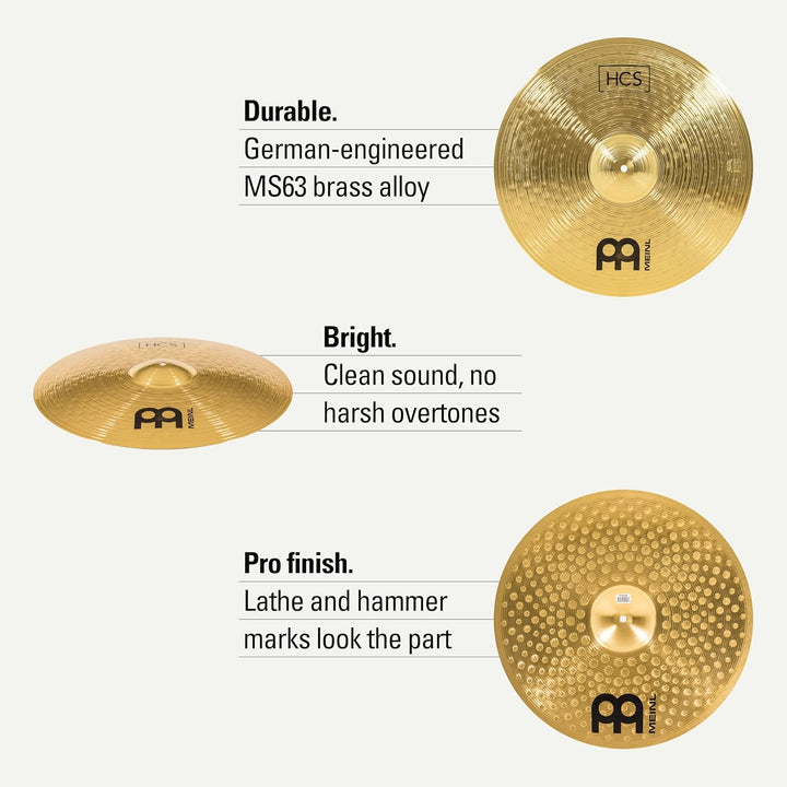 Meinl Cymbals HCS Ride 20 Zoll (Video) Schlagzeug Becken (50,80cm) Messing, Traditionelles Finish (H