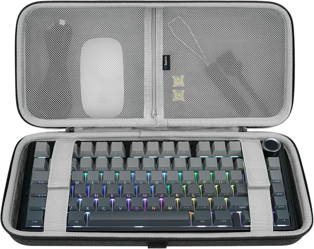 Geekria 75% - 80% Keyboard Case Hard Travel Case for 84 Keys Computer Wireless Portable Keyboard Com