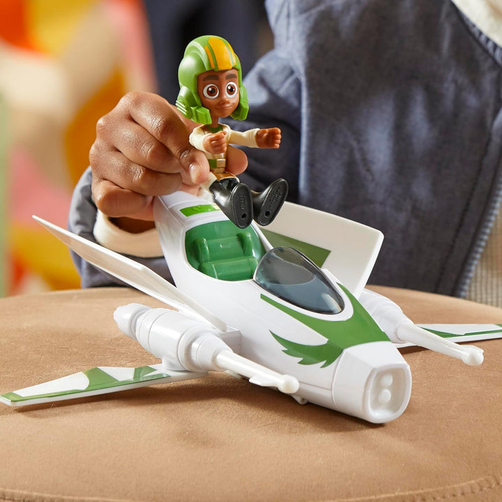 Star Wars F8014 EIGENSCHAFTSFAHRZEUG NORDOSTEN Kai Brightstar Jedi Fahrer, Figur mit Raumschiff, Ska