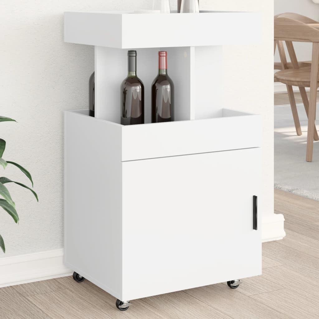 vidaXL Barwagen, Servierwagen mit Stauraum Rollen, Rollwagen für Küche Esszimmer Wohnzimmer, Küchenw