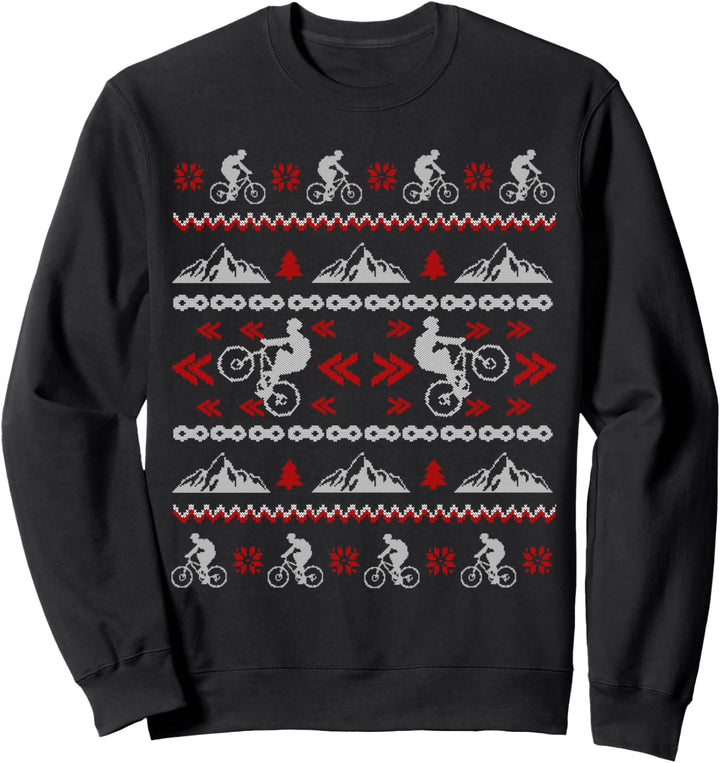 MTB Geschenk für Radfahrer Mountainbike Ugly Christmas Sweatshirt