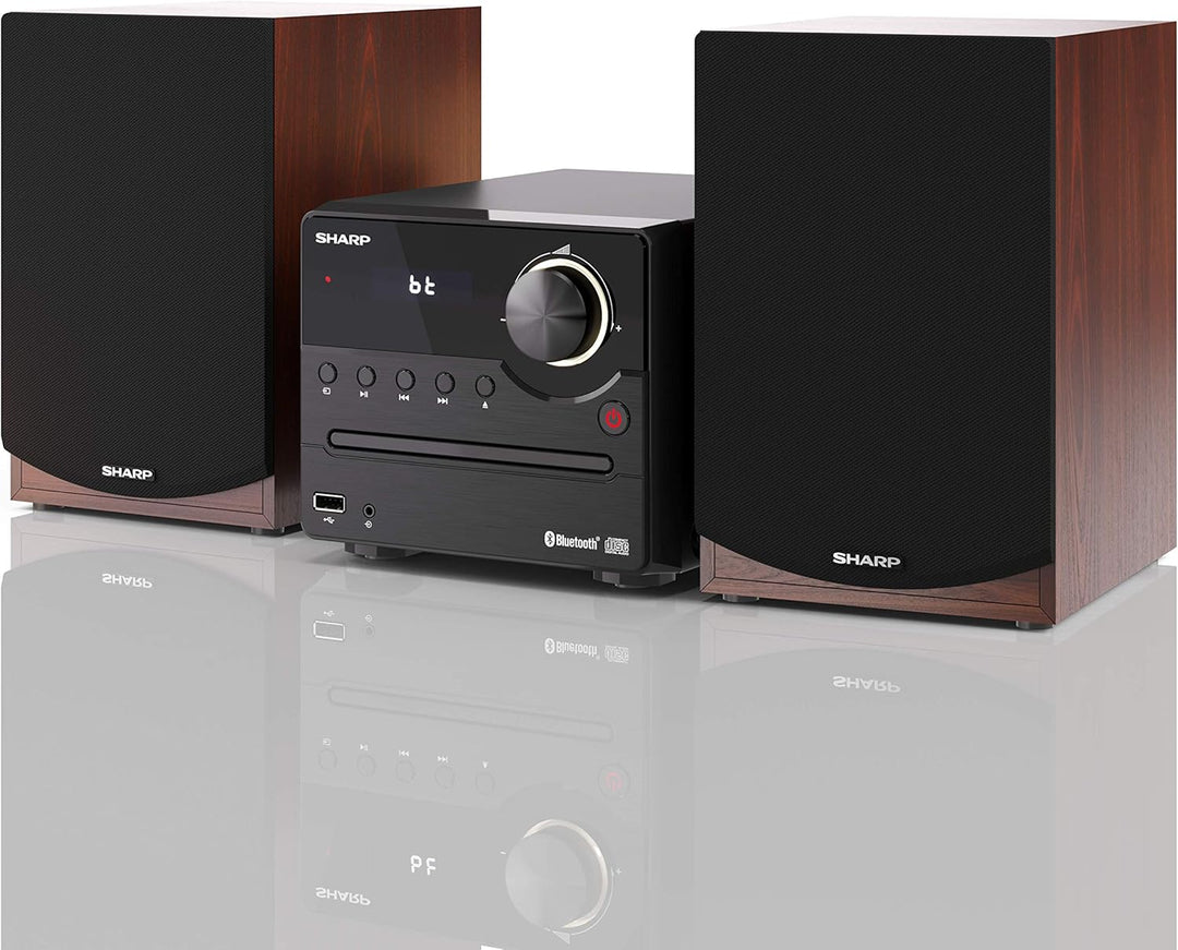 SHARP XLB512BR Mirco-Soundsystem 45W (UKW/FM-Radio, Bluetooth, USB, CD, MP3), braun Mikrosoundsystem