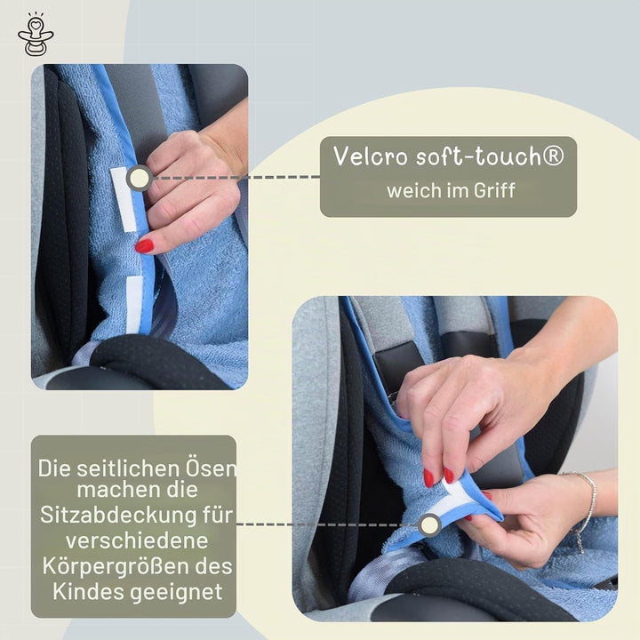 baby idea Autositzbezug 9/36 und 15/36 kg aus 100% doppeltem Baumwollschwamm, Farbe Beige Beige, Bei