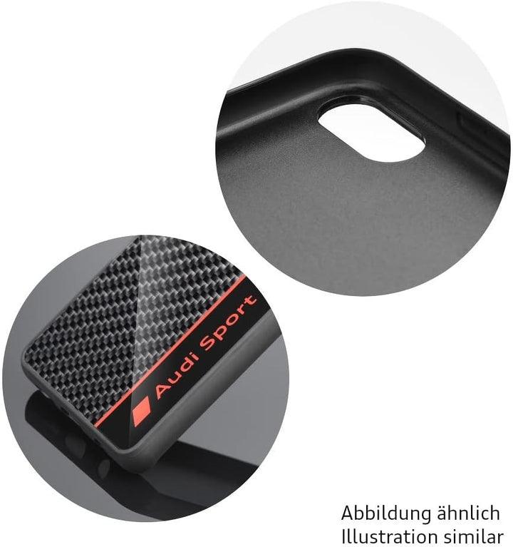 Audi Sport Handyhülle - Kompatibel mit iPhone 13 Mini - Stossabsorbierende Hülle mit Carbon - mit pr