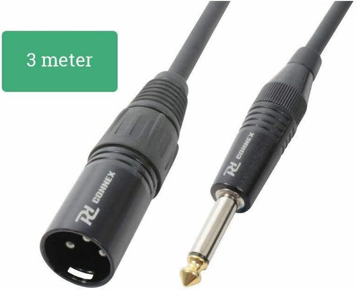 PD Connex Signalkabel Audiokabel XLR Stecker - 6,3 mm Klinke Mono - 3 Meter, 3 Meter