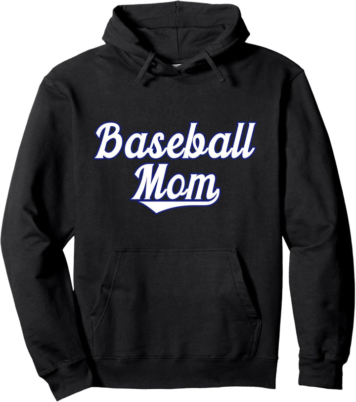 Classic Baseball Mom with Swooping Text Pullover Hoodie