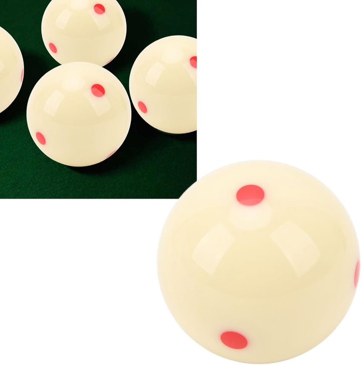 Fockety Spielball, 57mm 6 rote Punkte Kratzfestes, schlagfestes Harz Standard Pool Billard Spielball
