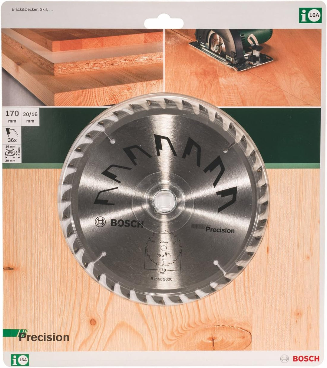 Bosch 2609256858 DIY Kreissägeblatt Precision 170 x 2 x 20/16,Z36, Z36