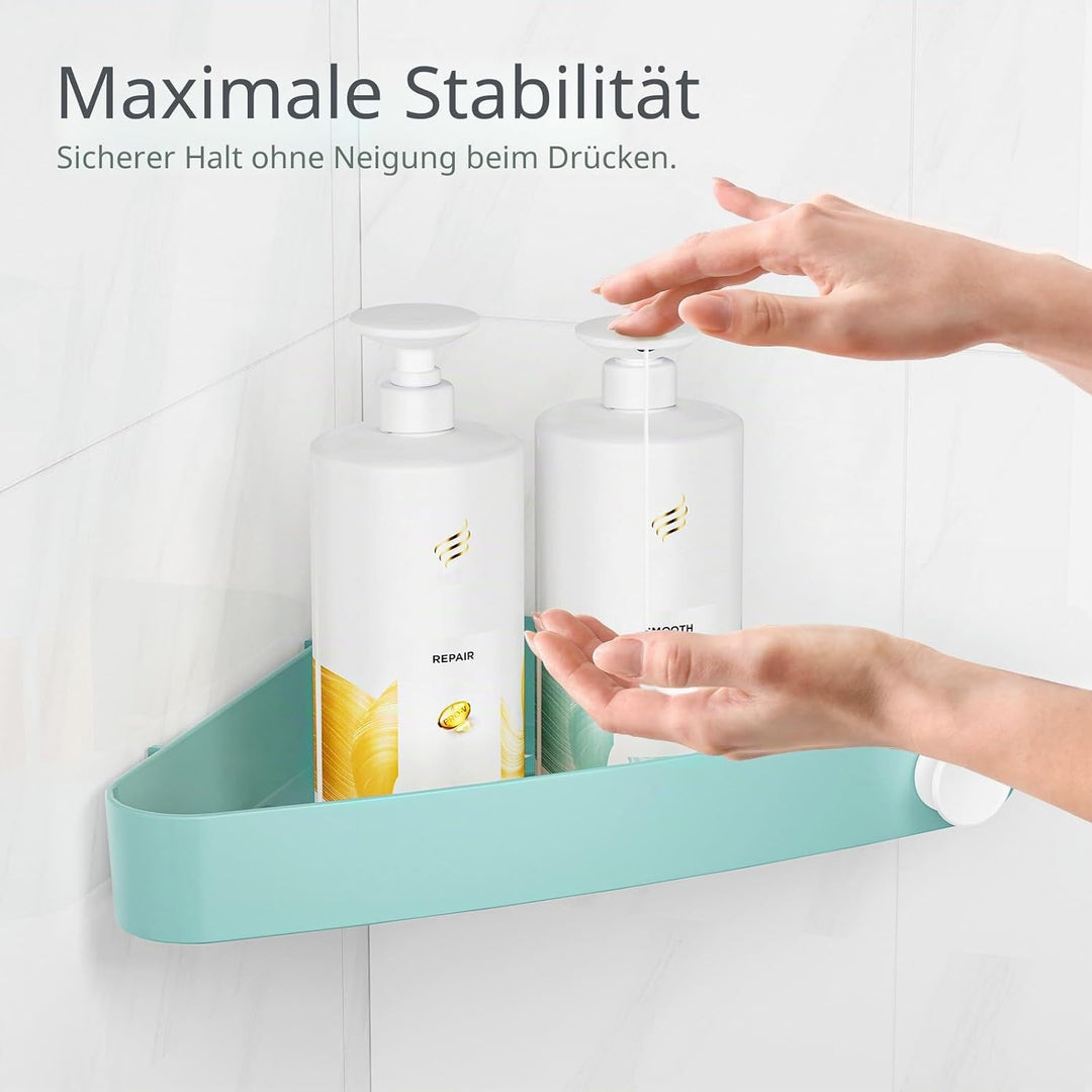 Sotfamily Duschablage ohne Bohren Ecke, 4 Stück Duschregal Badregal ohne Bohren mit Klebepad, Rostfr