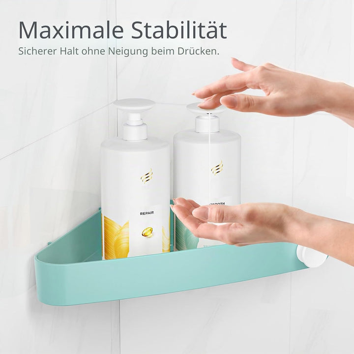 Sotfamily Duschablage ohne Bohren Ecke, 4 Stück Duschregal Badregal ohne Bohren mit Klebepad, Rostfr