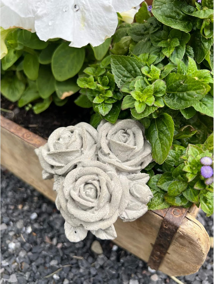 ZGM Betonfigur ROSENBOUQUET - handgefertigte Dekoration für Garten und Haus