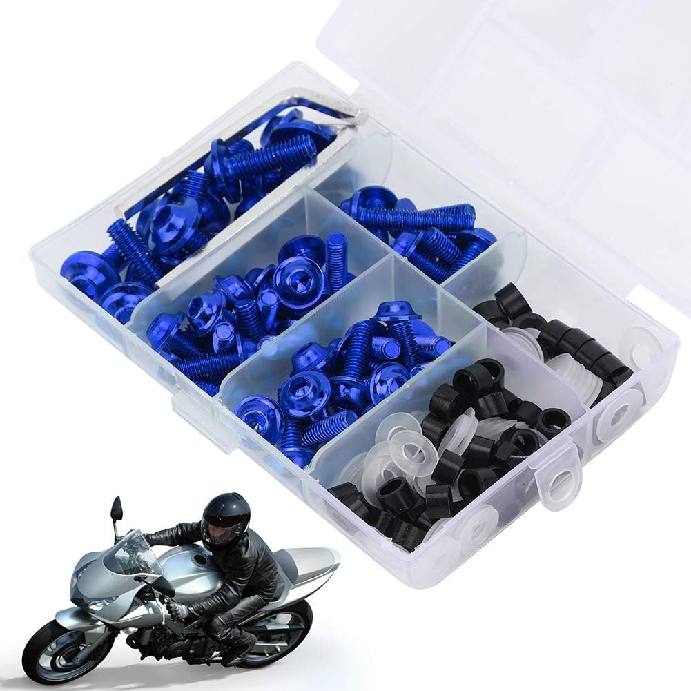 Motorrad Verkleidung Schrauben Kit, Universal M5 M6 Aluminium Windschutzscheibe Karosserie Schrauben