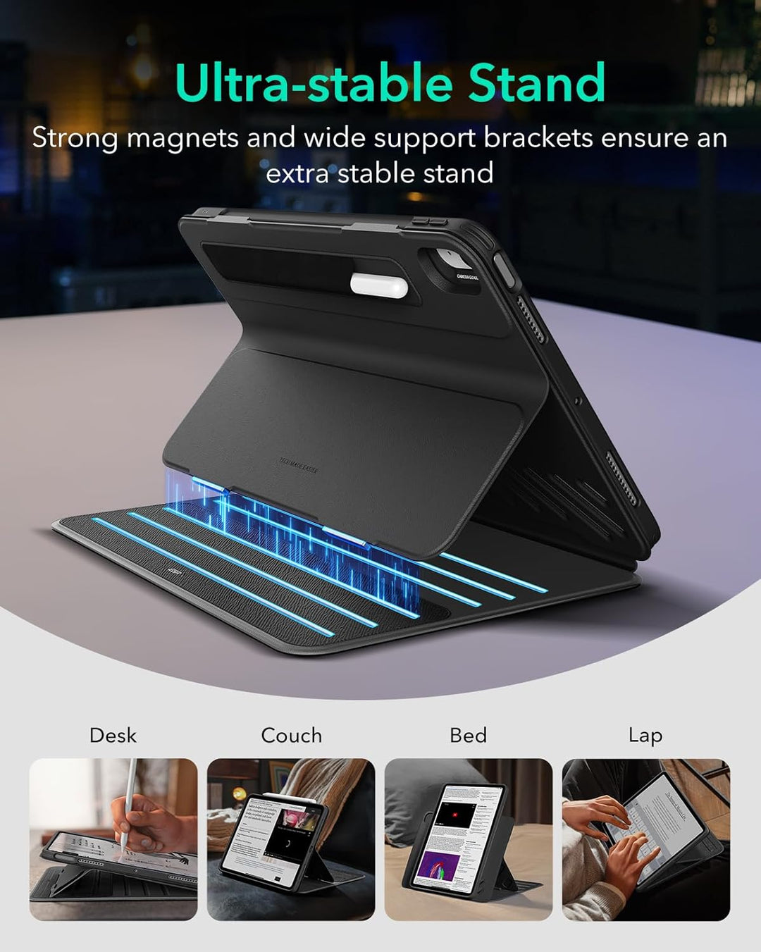 ESR für iPad Air 2022 Hülle, iPad Air 5 Hülle, iPad Air 4 2020, 10,9" Case, abnehmbare magnetische A