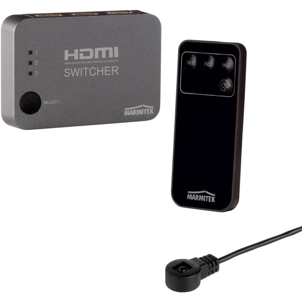 Marmitek Connect 310 UHD - HDMI Switch - HDMI Schalter - 3 ein / 1 aus - Ultra HD - 4K60 - 3840 x 21