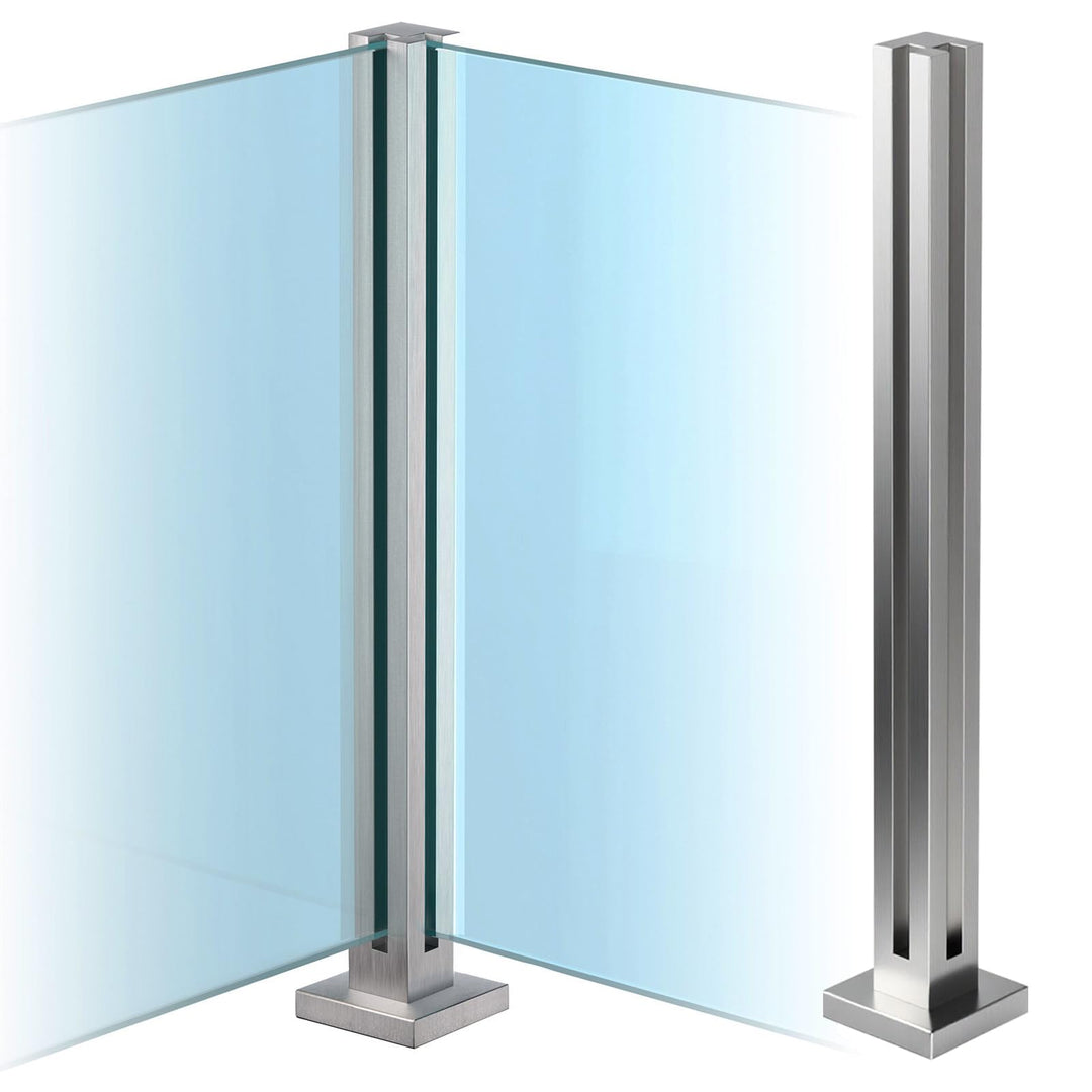 aus Edelstahl Glasgeländer pfosten mit Einsteckenden 90cm – Schwerlastbereich Glasmontageklemme für