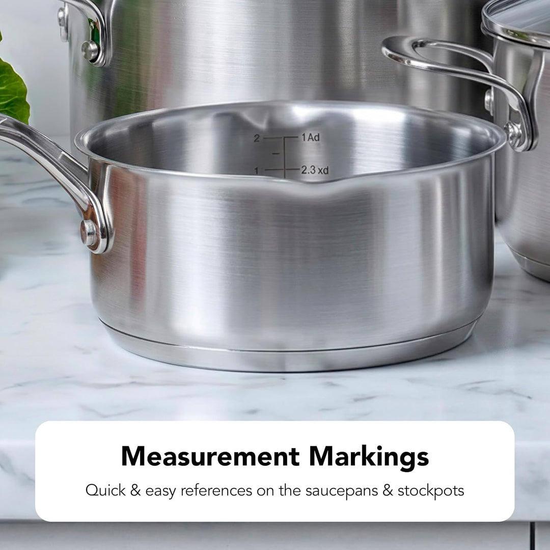 KitchenAid Stainless Steel Sheet Edelstahl-Kochgeschirrset, 3-teilig, 16 cm/20 cm/24 cm Kochtöpfe, I