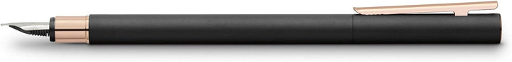 Faber-Castell 343102 - Füller Neo Slim Metall, Federbreite EF, schwarz mit rosegold Federbreite EF s