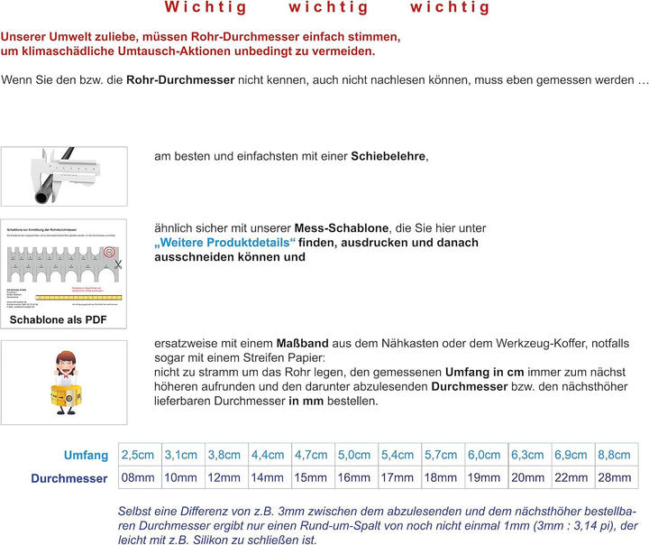 Rosetten Abdeckung für Rohre, Heizungen, Geländer - EINFACHE MONTAGE, Rohrverkleidung MADE IN GERMAN