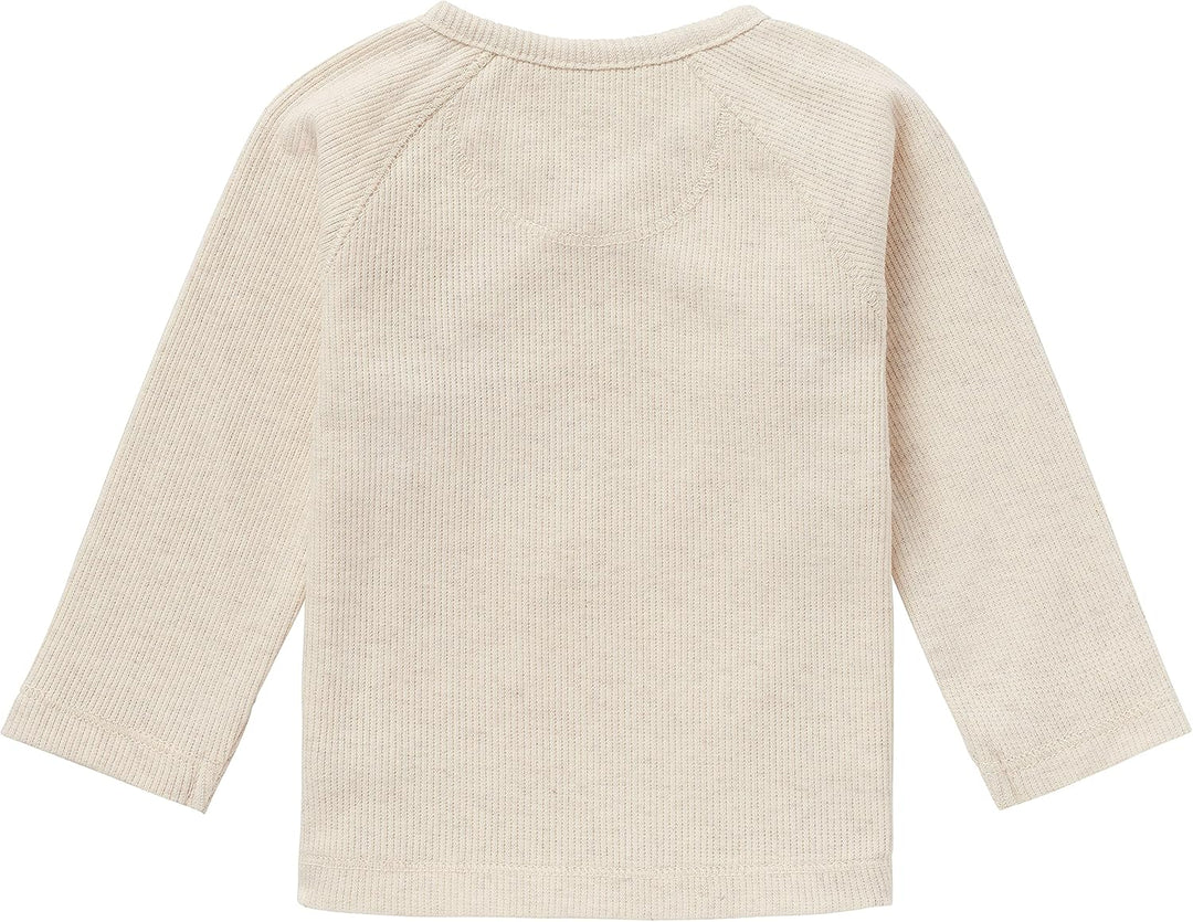 Noppies Unisex Baby U Tee Overlap Ls Rib Nanyuki T-Shirt 56 Ras1202 Oatmeal -P611, 56 Ras1202 Oatmea