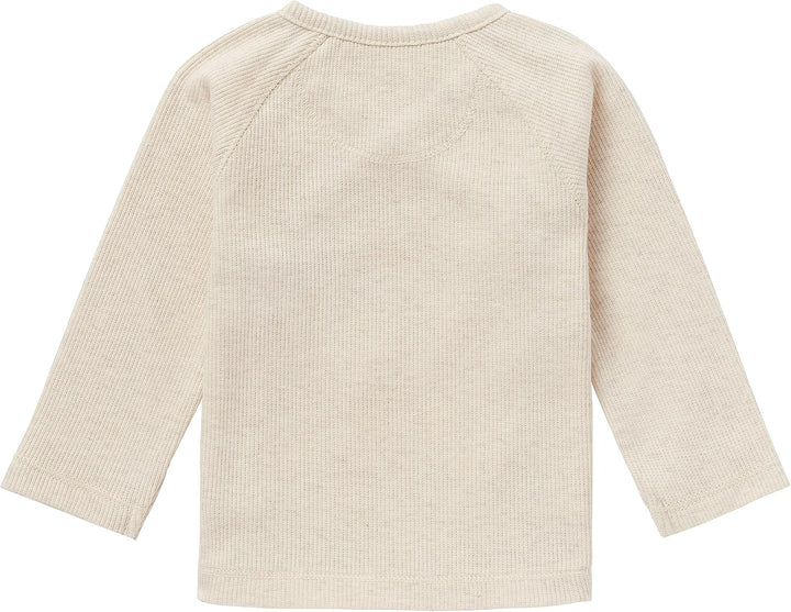 Noppies Unisex Baby U Tee Overlap Ls Rib Nanyuki T-Shirt 56 Ras1202 Oatmeal -P611, 56 Ras1202 Oatmea