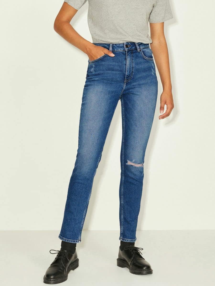 Jack & Jones Women's Jeans 28W / 34L Medium Blue Denim, 28W / 34L Medium Blue Denim