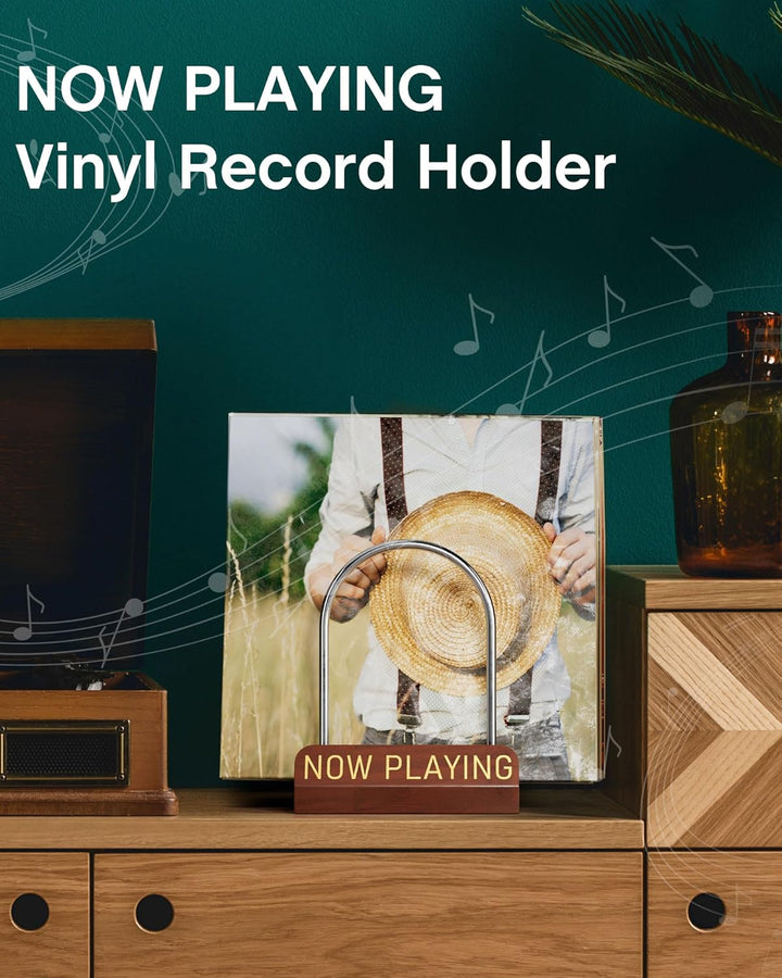 Now Playing Vinyl-Schallplattenständer, 50 LP Schallplattenaufbewahrung mit rutschfesten Rillen, Hol