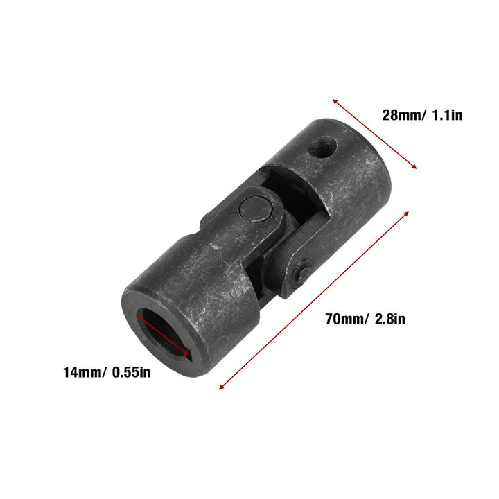 ID 14mm OD 28mm Universalgelenk U Motorgelenk Schwarze Wellengelenk-Metallkupplung