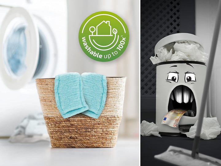 Leifheit 2er Set Wischbezug CLEAN TWIST M Ergo - Power Clean static plus, dieser Wischer Ersatzbezug