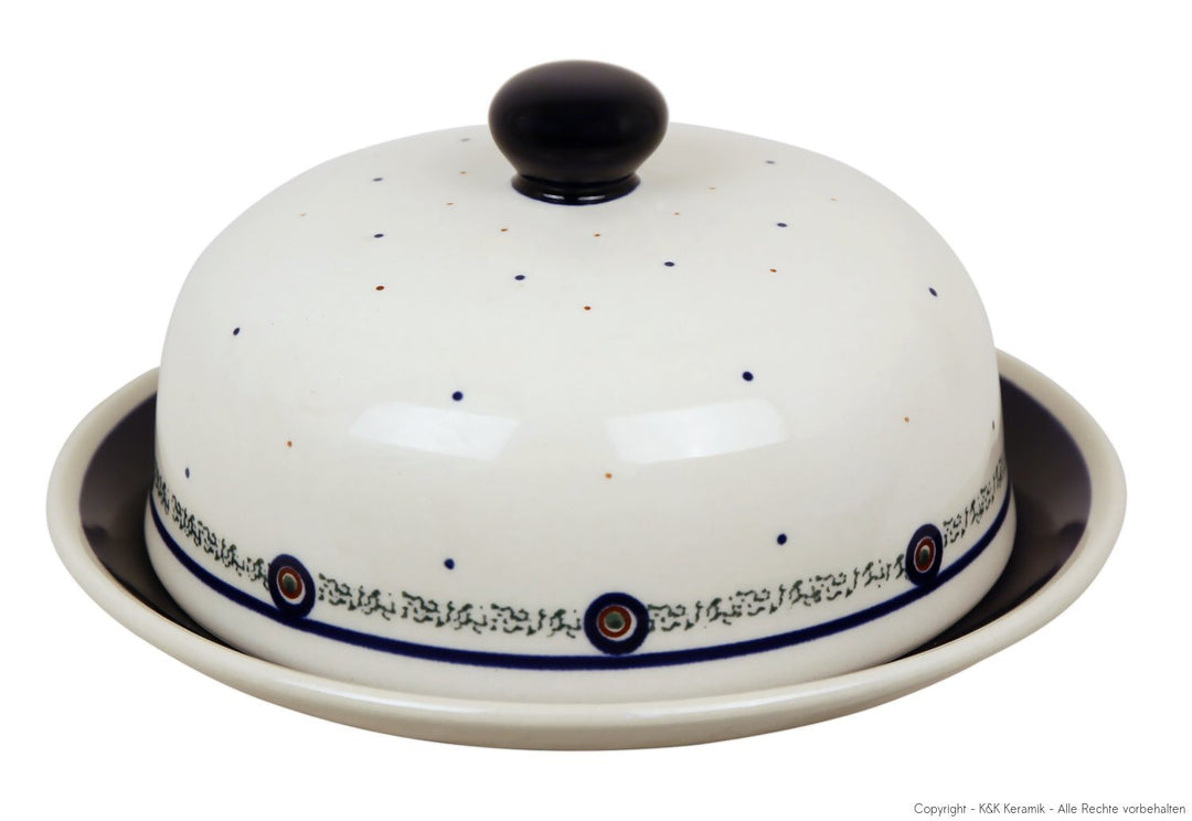 Original Bunzlauer Käseglocke M/Butterglocke für Rollbutter - Ø = 19,5 cm, Dekor 114
