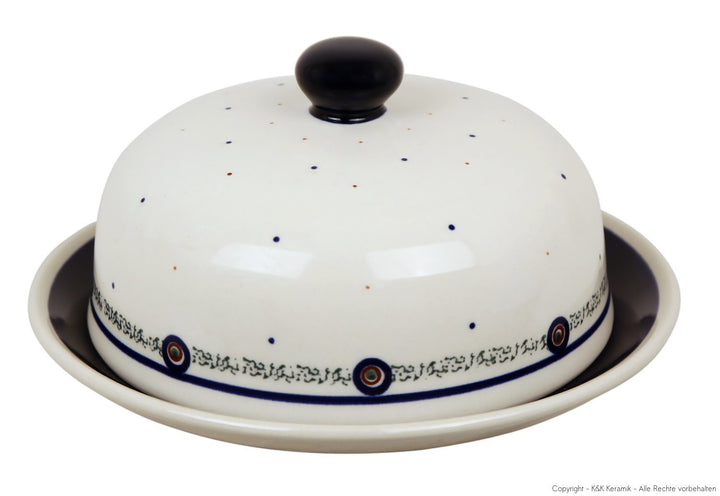 Original Bunzlauer Käseglocke M/Butterglocke für Rollbutter - Ø = 19,5 cm, Dekor 114