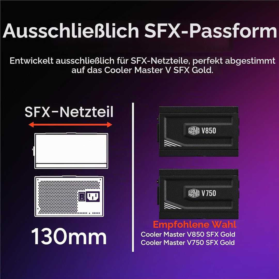 Cooler Master NR200P V2 Mini-ITX 18L PC-Gehäuse, Top-Mount 240 mm, 280 mm Flüssigkeitskühler, 356 mm