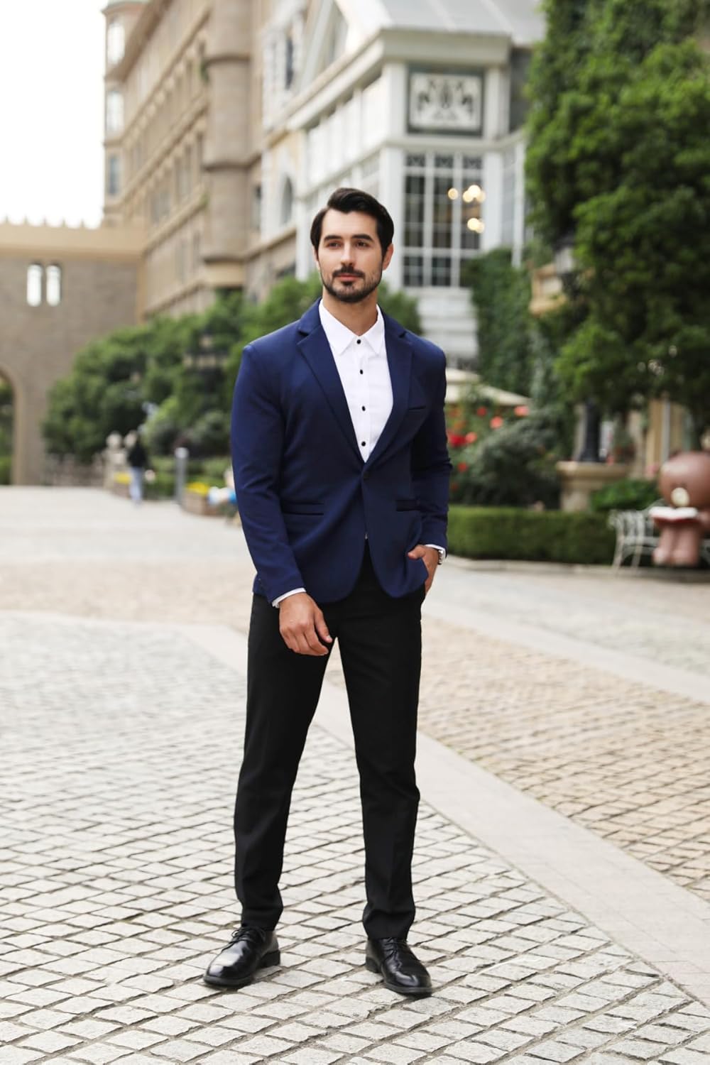 Allthemen Anzug Herren 2 Teilig Slim Fit Herrenanzug EIN Knopf Business Hochzeitanzug für Männer M D