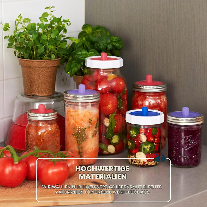 Masontops Komplettes Einmachglas Fermentationskit - Einfaches SMALL/REGULAR Einmachgläser-Gemüseferm