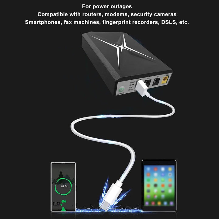 Mini UPS Wechselrichter, Mini Backup-Batterie, USV, 10400 mAh, Stromversorgung ohne Unterbrechung, E