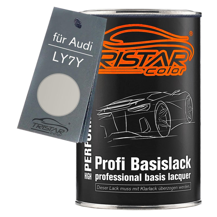 TRISTARcolor Autolack Dose spritzfertig für Audi LY7Y Zermattsilber Metallic Basislack 1,0 Liter 100