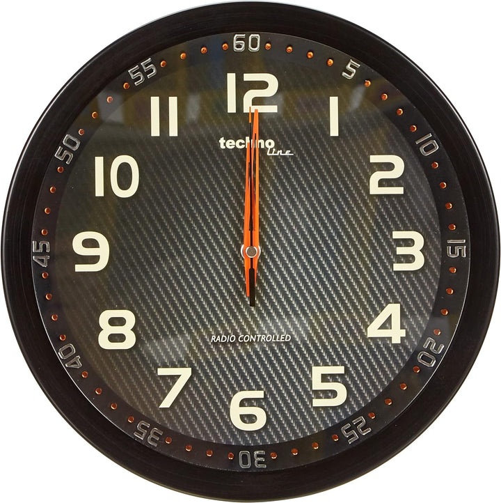 Technoline, WT 8972 Funk-Wanduhr, Ø 30cm, schwarz