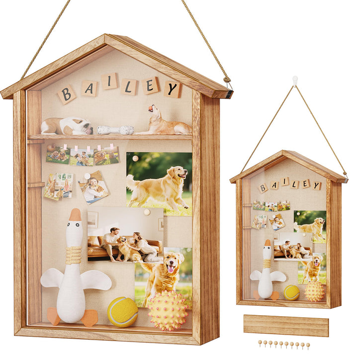 Holz 3D Bilderrahmen zum Befüllen, Grosse Shadow Box, 11x14 Zoll Vitrine Hängend Tiefer Bilderrahmen