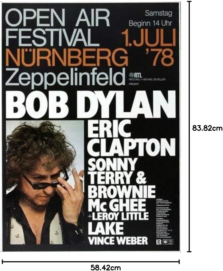 Bob Dylan and His Band - Open Air Festival, Nürnberg 1978 » Konzertplakat/Premium Poster | Live Konz