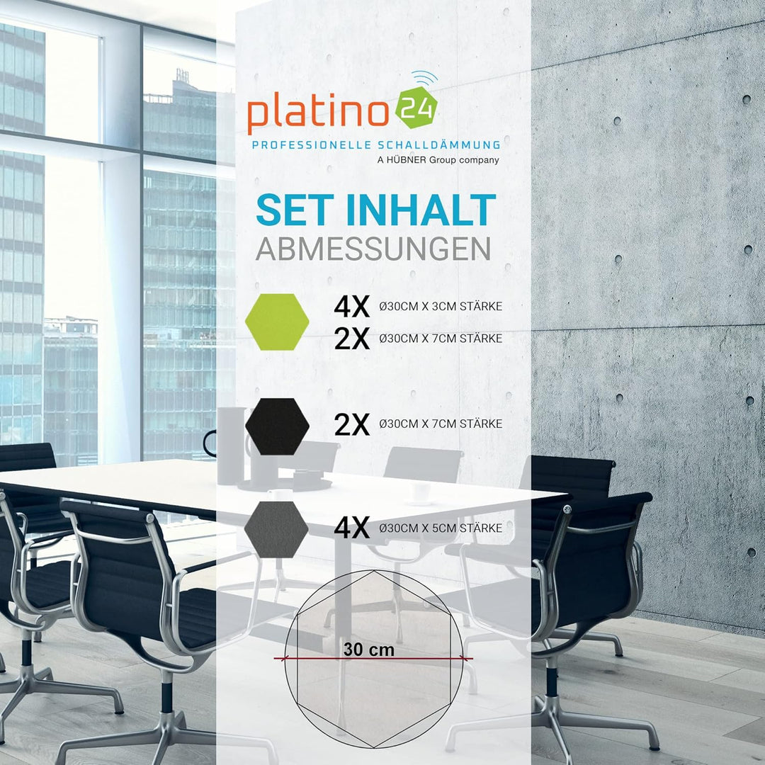 platino24 Schallabsorber COLORE aus Basotec G+ I Akustikpaneele mit Akustikfilz I 3D Wand-Paneele mi