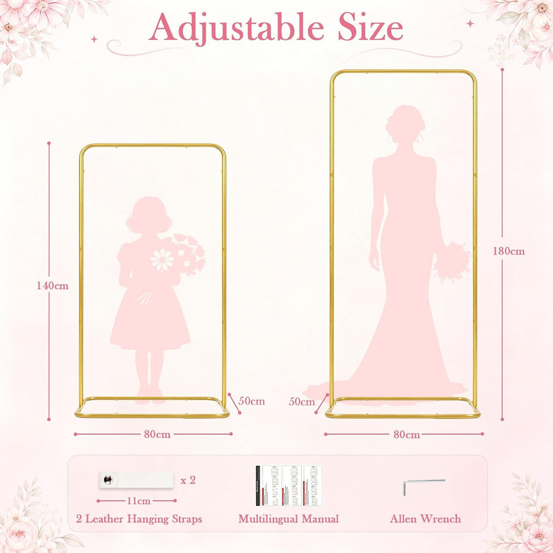 PlusFive Hochzeitsständer, Verstellbar 80*180cm/140cm Hochzeit Willkommensschild, Präsentationsständ