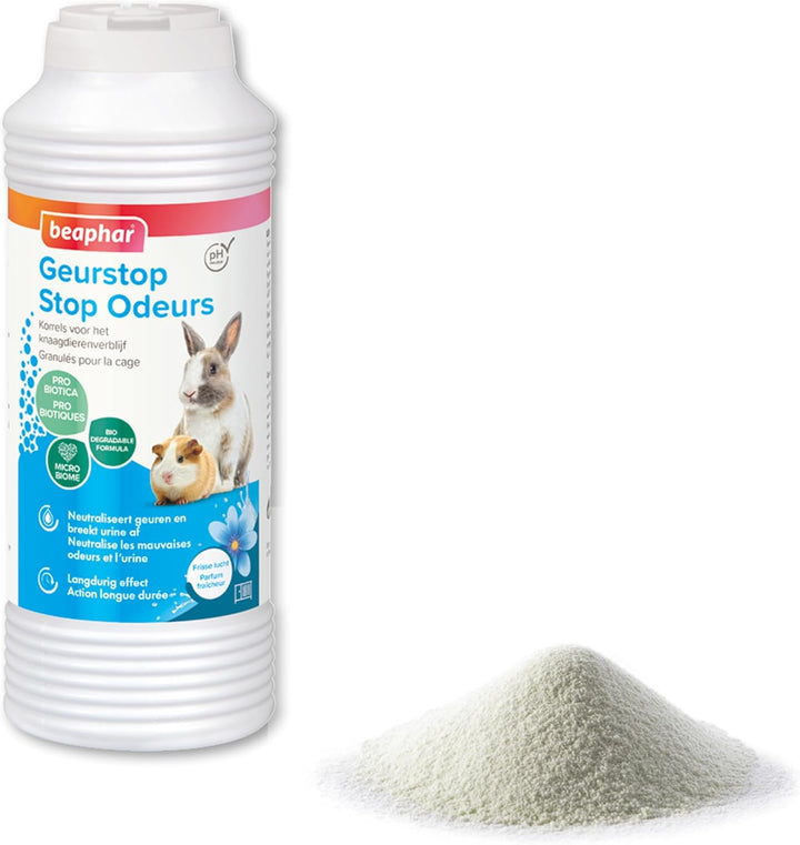 Beaphar Geruchsstopp-Granulat/Geruchsneutralisierer für Streu, für Nagetiere, 600 g