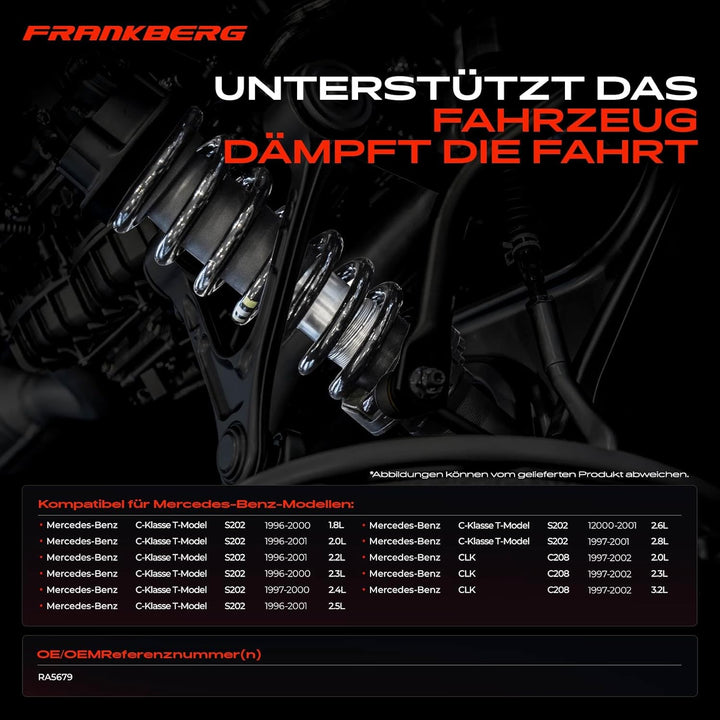 Frankberg 2x Federn Fahrwerksfeder Hinterachse Kompatibel mit S202 C180 C200 C220 C230 C240 C250 C28