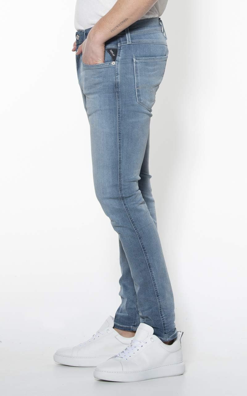 Replay Herren Jeans Hyperflex Bio mit Stretch 38W / 36L Medium Blue 009, 38W / 36L Medium Blue 009
