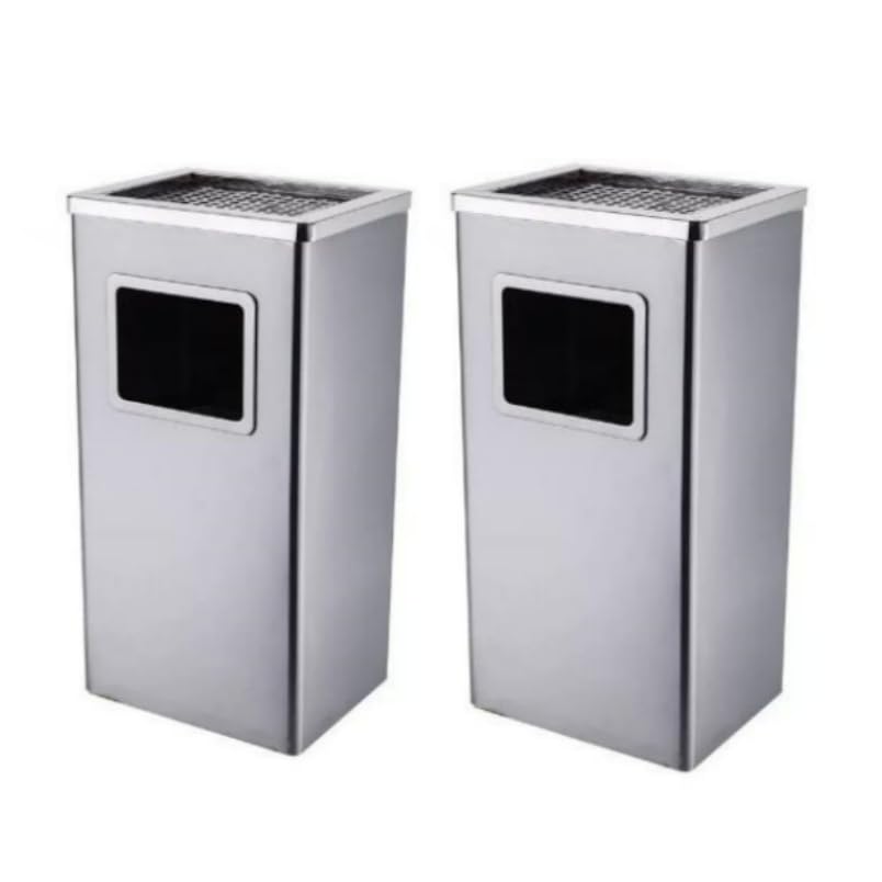 Runder Aschenbecher für den Aussenbereich, lackierter Edelstahl, 30L/35L/48L, abnehmbarer Büro-Mülle