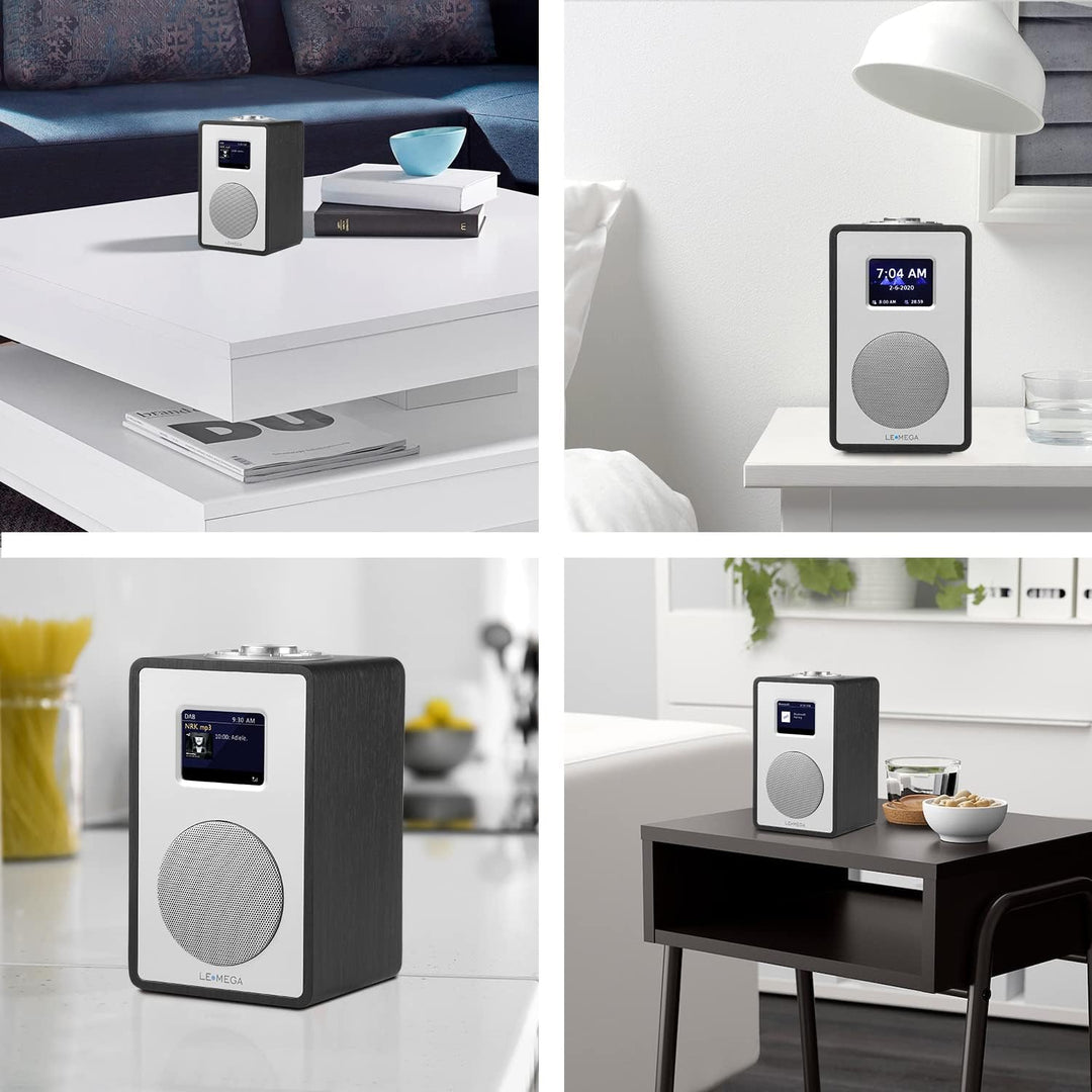 LEMEGA CR4 DAB/DAB+ und UKW Digitalradio,Bluetooth Lautsprecher, DAB Radio,Doppelwecker,Küchen/Schla